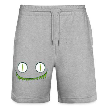 Yeux monstrueux - Short de jogging bio TRAINER Stanley/Stella unisexe - gris chiné - Devant - Nik (191cm) & Marisol (170cm)