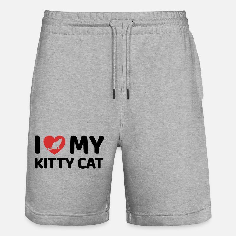 J’adore mon chat - Short de jogging bio TRAINER Stanley/Stella unisexe - gris chiné