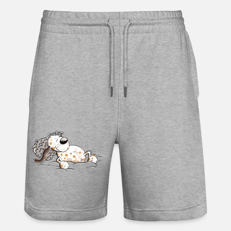 Chien endormi Rêve fatigué - Short de jogging bio TRAINER Stanley/Stella unisexe - gris chiné