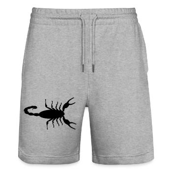 Animaux venimeux Empereur Scorpion - Short de jogging bio TRAINER Stanley/Stella unisexe - gris chiné - Devant - Nik (191cm) & Marisol (170cm)