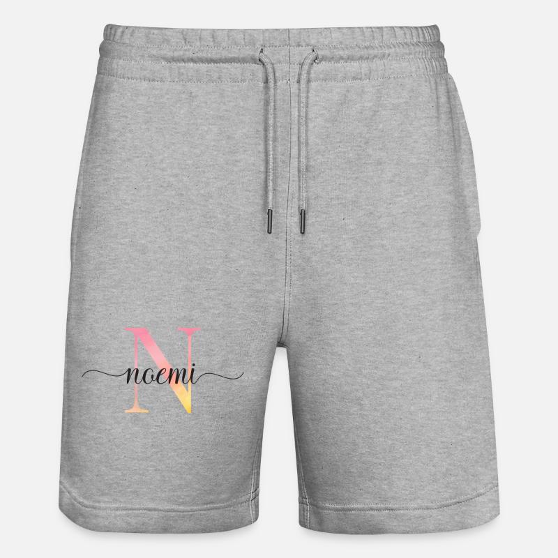 N | Monogramme | Nom | Noemi |Aquarelle - Short de jogging bio TRAINER Stanley/Stella unisexe - gris chiné