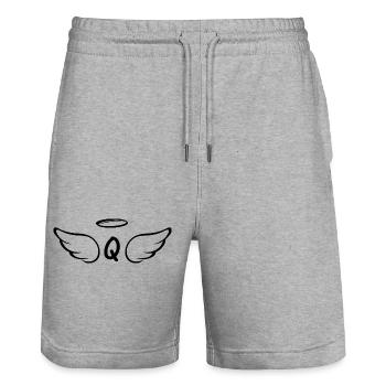 Lettre q ailes d’ange - Short de jogging bio TRAINER Stanley/Stella unisexe - gris chiné - Devant - Nik (191cm) & Marisol (170cm)