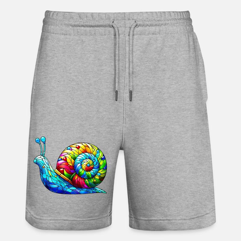 Snail - Stanley/Stella Trainer Unisex Organic Jogging Shorts - heather grey