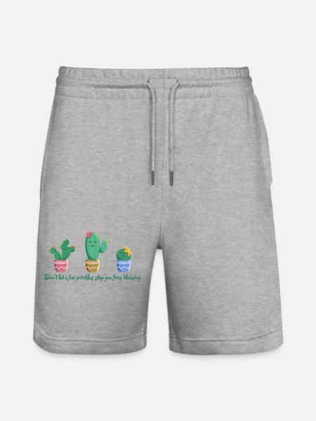 Sweet Cactus Trio - Blooming - Stanley/Stella Trainer Unisex Organic Jogging Shorts - heather grey