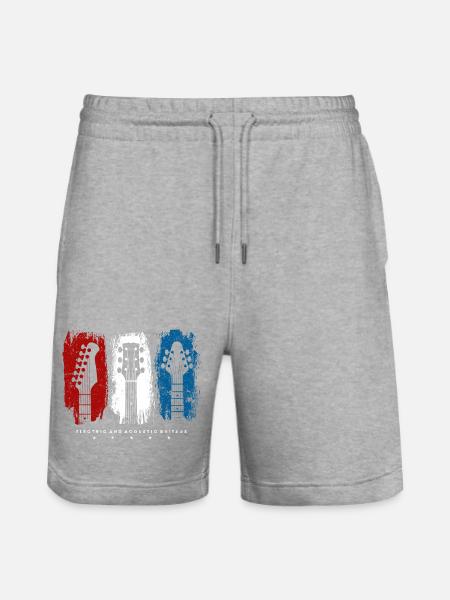 Flag Trio Guitars Grunge - Stanley/Stella Trainer Unisex Organic Jogging Shorts - heather grey