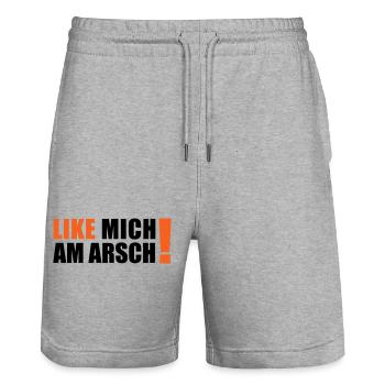like me on the ass - Stanley/Stella Trainer Unisex Organic Jogging Shorts - heather grey - Front - Nik (191cm) & Marisol (170cm)