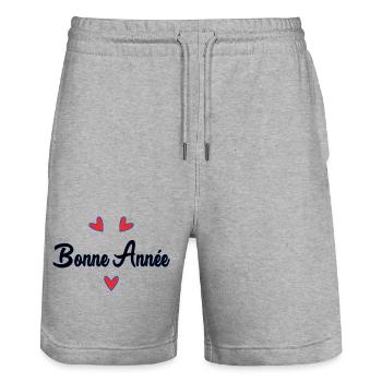ALLES GUTE ZUM NEUEN JAHR. SILVESTER - Stanley/Stella Unisex Bio Joggingshorts Trainer  - Grau meliert - Vorne - Nik (191cm) & Marisol (170cm)
