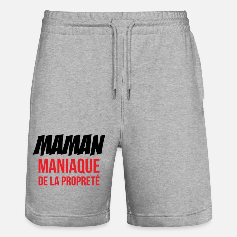 Maman maniaque de la propreté ! - Short de jogging bio TRAINER Stanley/Stella unisexe - gris chiné