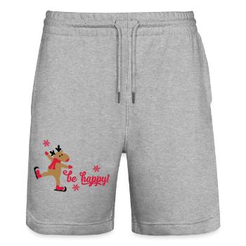 Funny Christmas - Stanley/Stella Trainer Unisex Organic Jogging Shorts - heather grey - Front - Nik (191cm) & Marisol (170cm)