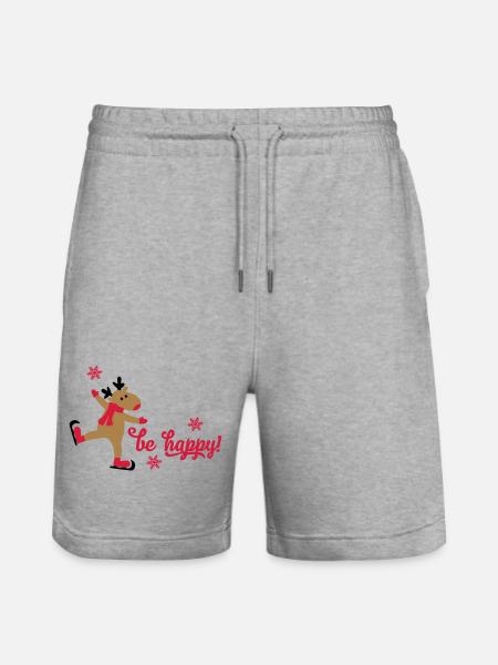 Funny Christmas - Stanley/Stella Trainer Unisex Organic Jogging Shorts - heather grey