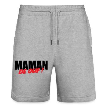 Crazy mom! - Stanley/Stella Trainer Unisex Organic Jogging Shorts - heather grey - Front - Nik (191cm) & Marisol (170cm)