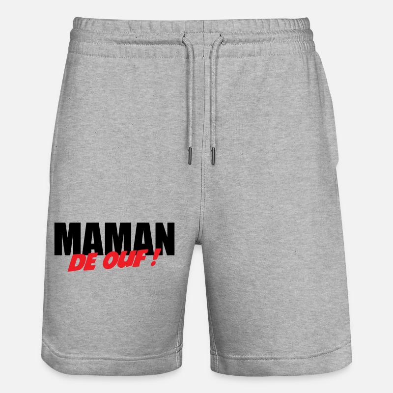 Maman de ouf ! - Short de jogging bio TRAINER Stanley/Stella unisexe - gris chiné