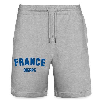 DIEPPE France Frankreich - Stanley/Stella Trainer Unisex Organic Jogging Shorts - heather grey - Front - Nik (191cm) & Marisol (170cm)