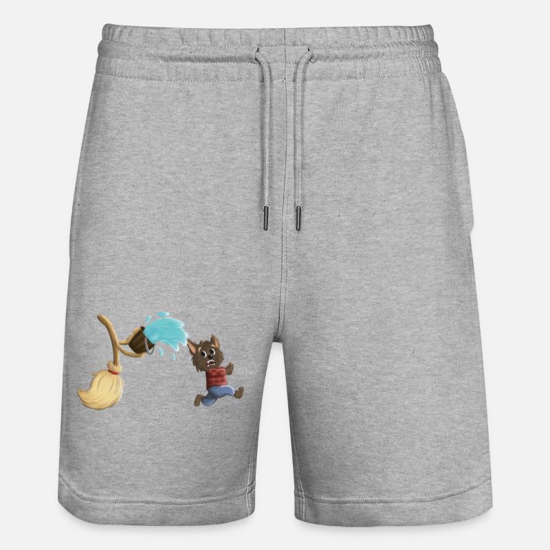 The sorcerer's apprentice as werewolf - Stanley/Stella Trainer Unisex Organic Jogging Shorts - heather grey
