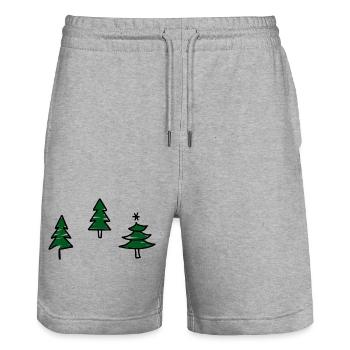 Design for Christmas - Stanley/Stella Trainer Unisex Organic Jogging Shorts - heather grey - Front - Nik (191cm) & Marisol (170cm)