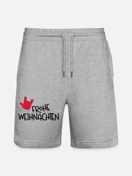 Merry Christmas - Stanley/Stella Trainer Unisex Organic Jogging Shorts - heather grey