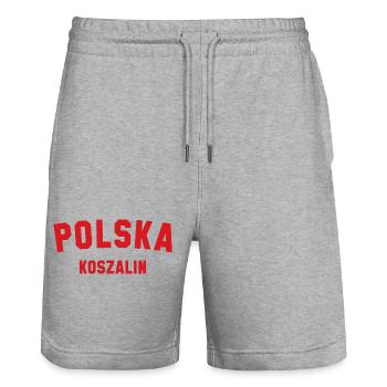 KOSZALIN Polska Polen - Stanley/Stella Unisex Bio Joggingshorts Trainer  - Grau meliert - Vorne - Nik (191cm) & Marisol (170cm)