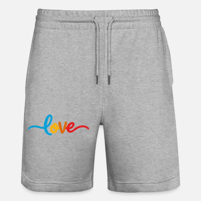 Herzliche Liebesbotschaft in Bunt - Stanley/Stella Unisex Bio Joggingshorts Trainer  - Grau meliert