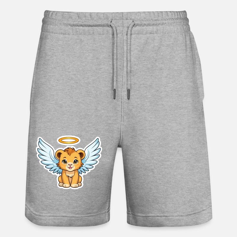 Lion ange aux ailes - Short de jogging bio TRAINER Stanley/Stella unisexe - gris chiné
