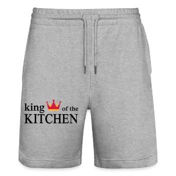 Tablier de cuisine drôle pour hommes - Short de jogging bio TRAINER Stanley/Stella unisexe - gris chiné - Devant - Nik (191cm) & Marisol (170cm)