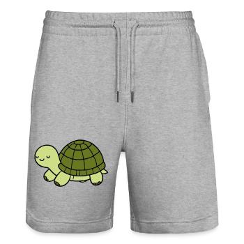 Turtle - Stanley/Stella Trainer Unisex Organic Jogging Shorts - heather grey - Front - Nik (191cm) & Marisol (170cm)