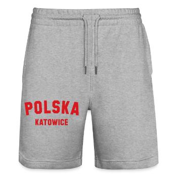 KATOWICE Polska Pologne - Short de jogging bio TRAINER Stanley/Stella unisexe - gris chiné - Devant - Nik (191cm) & Marisol (170cm)
