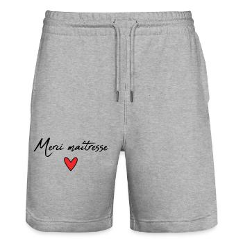 GELIEBTE. VIELEN DANK. DANKE HERRIN - Stanley/Stella Unisex Bio Joggingshorts Trainer  - Grau meliert - Vorne - Nik (191cm) & Marisol (170cm)