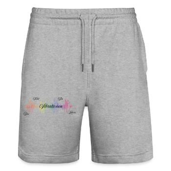 Vibration - Stanley/Stella Unisex Bio Joggingshorts Trainer  - Grau meliert - Vorne - Nik (191cm) & Marisol (170cm)