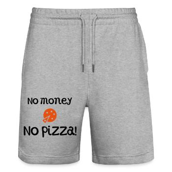dictons amusants pizza - Short de jogging bio TRAINER Stanley/Stella unisexe - gris chiné - Devant - Nik (191cm) & Marisol (170cm)