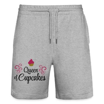 Petits gâteaux - Short de jogging bio TRAINER Stanley/Stella unisexe - gris chiné - Devant - Nik (191cm) & Marisol (170cm)