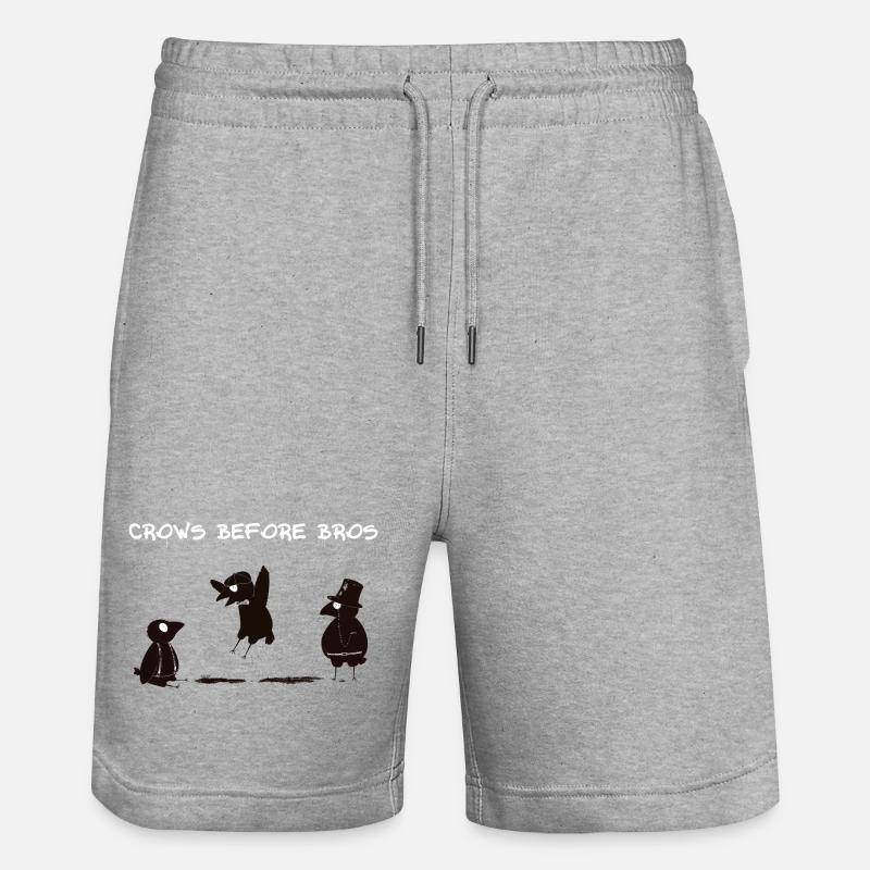 crows before bros - Stanley/Stella Trainer Unisex Organic Jogging Shorts - heather grey