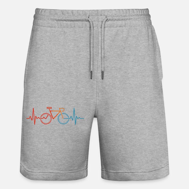 Rythme cardiaque du cyclisme - Short de jogging bio TRAINER Stanley/Stella unisexe - gris chiné
