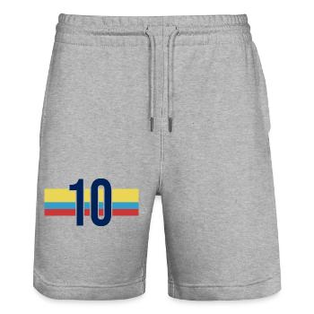 Sportive numéro 10 - Short de jogging bio TRAINER Stanley/Stella unisexe - gris chiné - Devant - Nik (191cm) & Marisol (170cm)