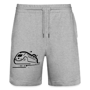 Zug Comic Stil - Stanley/Stella Unisex Bio Joggingshorts Trainer  - Grau meliert - Vorne - Nik (191cm) & Marisol (170cm)