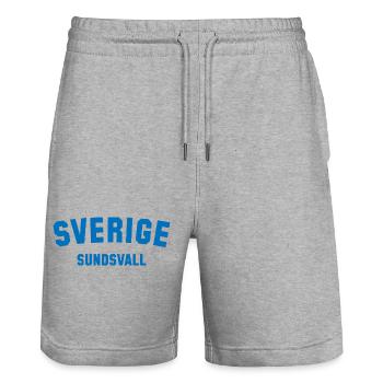 SUNDSVALL, Suède, Suède - Short de jogging bio TRAINER Stanley/Stella unisexe - gris chiné - Devant - Nik (191cm) & Marisol (170cm)
