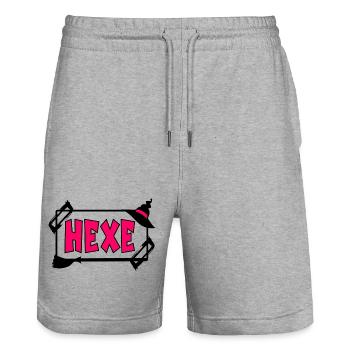 HEXEN KOSTÜME HALLOWEEN - Stanley/Stella Unisex Bio Joggingshorts Trainer  - Grau meliert - Vorne - Nik (191cm) & Marisol (170cm)