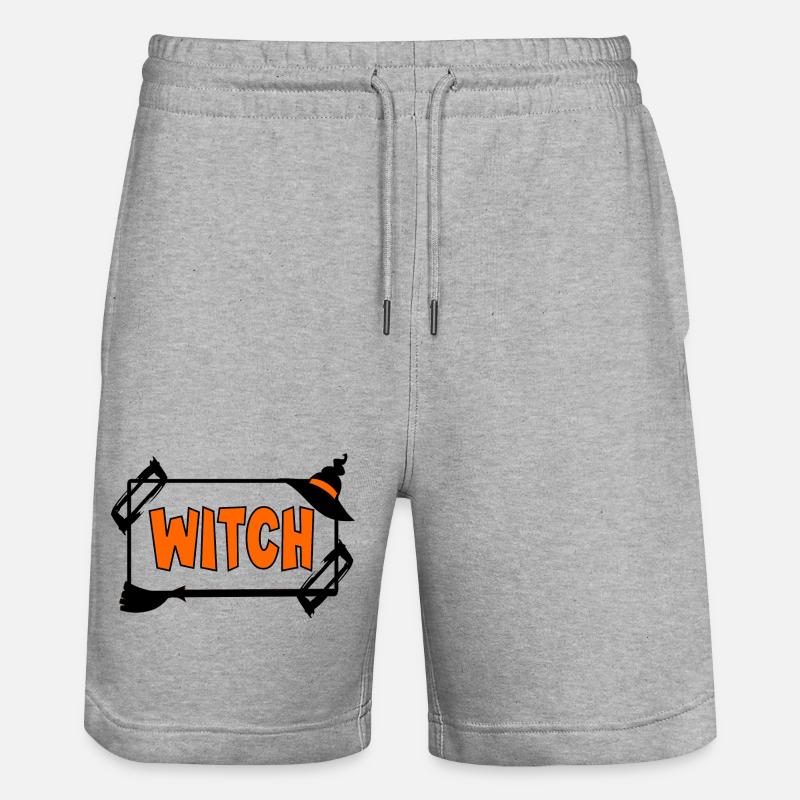 Costume d’Halloween Sorcière - Short de jogging bio TRAINER Stanley/Stella unisexe - gris chiné