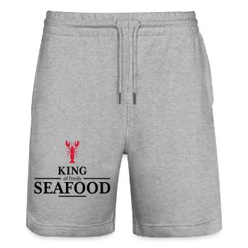 roi des fruits de mer - Short de jogging bio TRAINER Stanley/Stella unisexe - gris chiné - Devant - Nik (191cm) & Marisol (170cm)