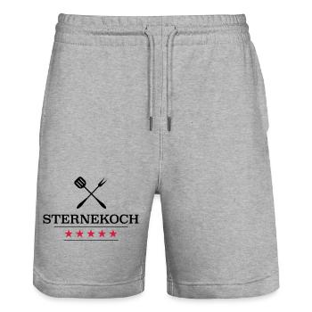 lustige Geschenke für den Koch - Stanley/Stella Unisex Bio Joggingshorts Trainer  - Grau meliert - Vorne - Nik (191cm) & Marisol (170cm)