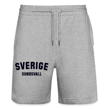 SUNDSVALL, Suède, Suède - Short de jogging bio TRAINER Stanley/Stella unisexe - gris chiné - Devant - Nik (191cm) & Marisol (170cm)