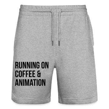 Animation - Stanley/Stella Trainer Unisex Organic Jogging Shorts - heather grey - Front - Nik (191cm) & Marisol (170cm)