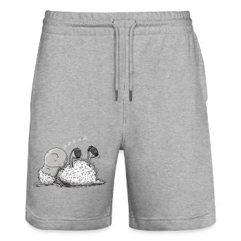 Kleines Schlafendes Schaf Träumt - Stanley/Stella Unisex Bio Joggingshorts Trainer  - Grau meliert - Vorne - Nik (191cm) & Marisol (170cm)