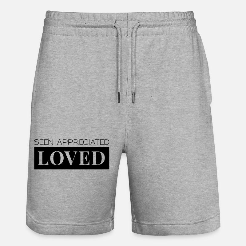 Seen Appreciated Loved - Stanley/Stella Unisex Bio Joggingshorts Trainer  - Grau meliert