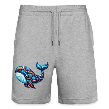 Wal - Stanley/Stella Unisex Bio Joggingshorts Trainer  - Grau meliert - Vorne - Nik (191cm) & Marisol (170cm)