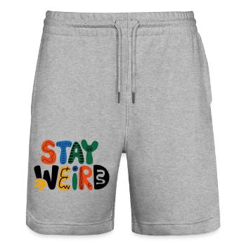 Stay Weird Verspieltes Design - Stanley/Stella Unisex Bio Joggingshorts Trainer  - Grau meliert - Vorne - Nik (191cm) & Marisol (170cm)