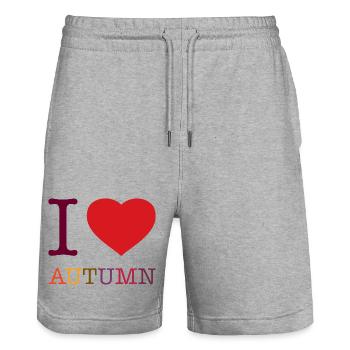 J’ADORE L’AUTOMNE - Short de jogging bio TRAINER Stanley/Stella unisexe - gris chiné - Devant - Nik (191cm) & Marisol (170cm)