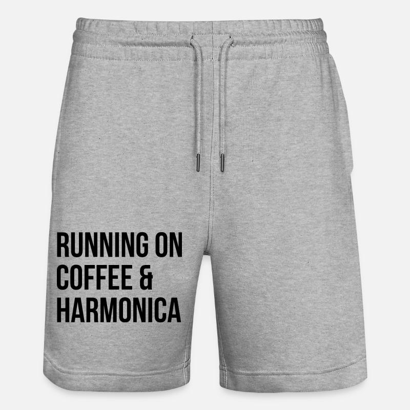 Harmonica - Stanley/Stella Trainer Unisex Organic Jogging Shorts - heather grey