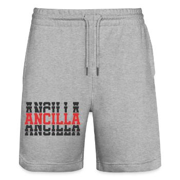 Ancilla t-shirt t-shirt idée cadeau empilé - Short de jogging bio TRAINER Stanley/Stella unisexe - gris chiné - Devant - Nik (191cm) & Marisol (170cm)