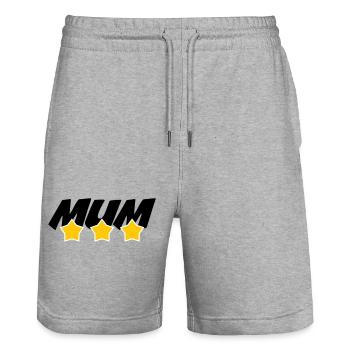 Beste Mama - Muttertag - Stanley/Stella Unisex Bio Joggingshorts Trainer  - Grau meliert - Vorne - Nik (191cm) & Marisol (170cm)