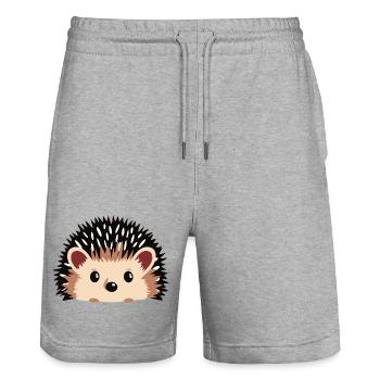 Igel - Stanley/Stella Unisex Bio Joggingshorts Trainer  - Grau meliert - Vorne - Nik (191cm) & Marisol (170cm)